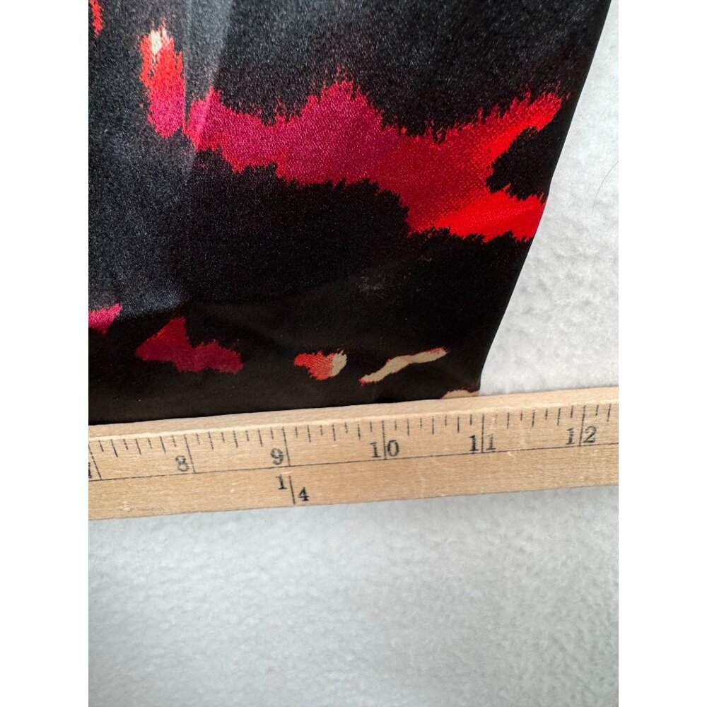 Live 4 Truth super wide Animal Print satin pull on pants red black 90s sz L - Picture 8 of 9